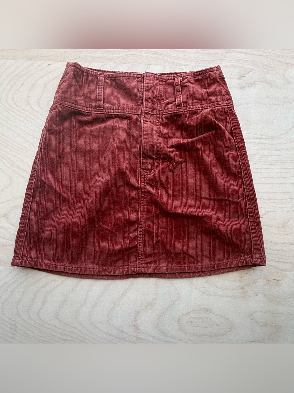 Rewash Corduroy Mini Skirt Rust Terracotta High Rise Y2K A-Line size 3